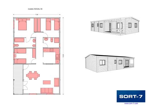 Modelo 93m² Nogal