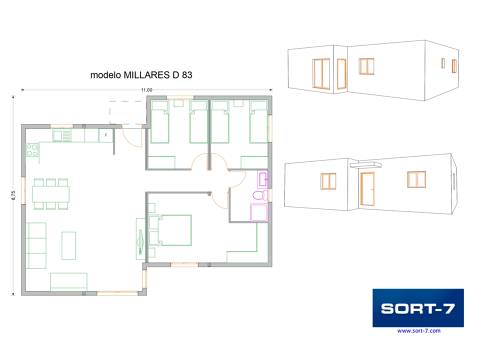 Modelo 83m² Millares D